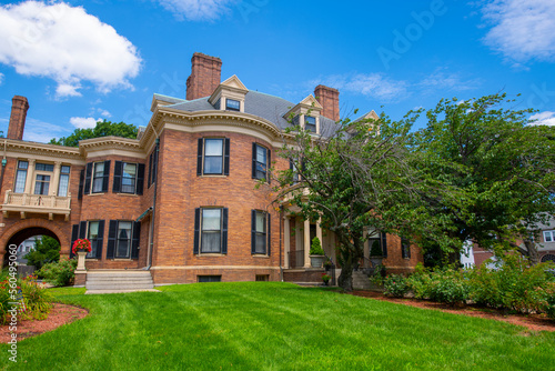 Davenport Memorial House at 70 Salem Street in historic city center of Malden, Massachusetts MA, USA.  photo