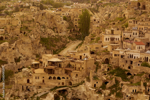 view of ortahisar castle in urgup cappadocia, turkey