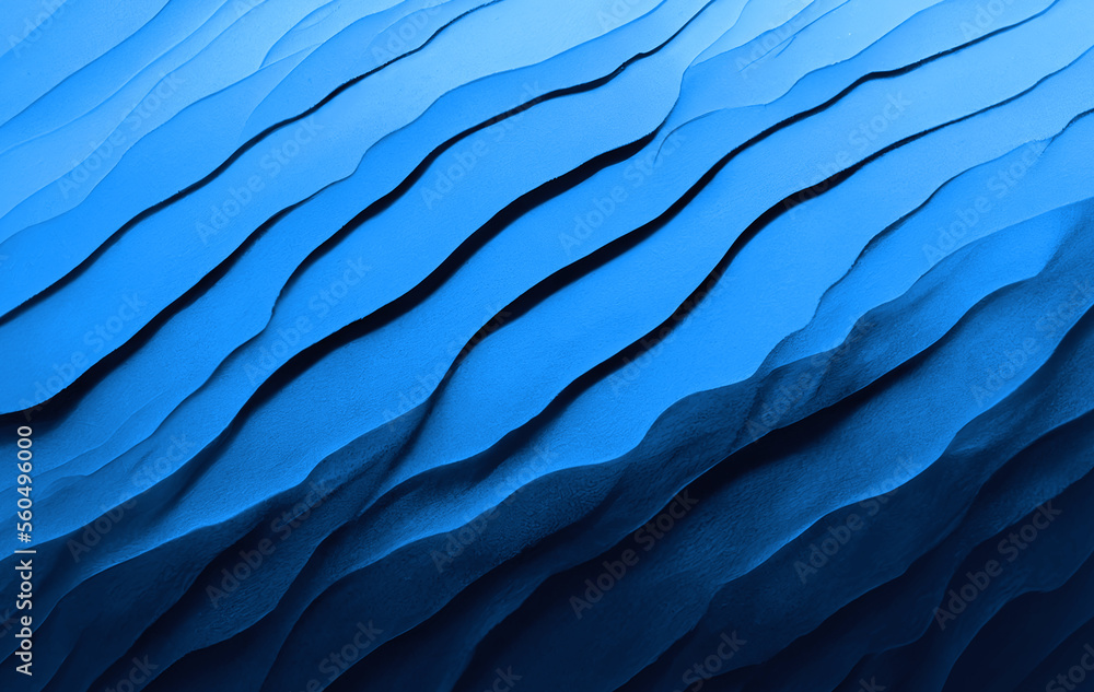 Obraz premium Blue background texture, wavy sea pattern , icy windy and curvy illustration winter art 