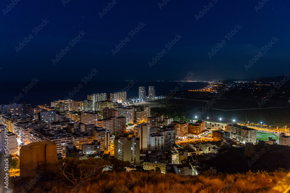 cullera mediterraneo de noche panoramico