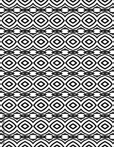 Black and white Geometric seamless patterns. Seamless geometric coloring pages.