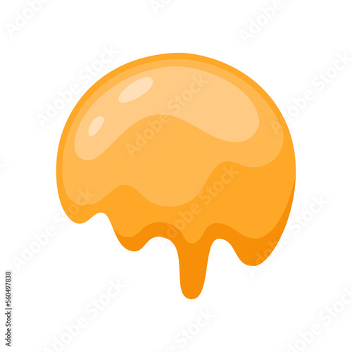 Scoop of ice cream for creating your own ice cream. Orange ice cream scoop cartoon illustration. Summer, sundae concept