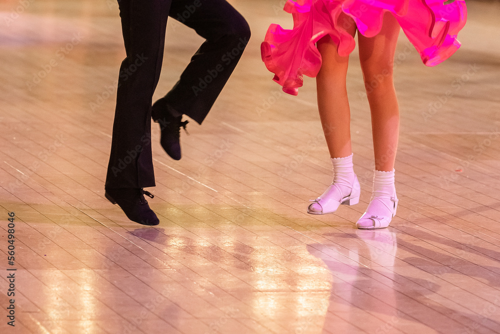 Attractive young couple of children dancing ballroom dance. Girl and boy dancer international dancing. Attractive young couple of children dancing ballroom dance. Girl and boy dancer international dancing.