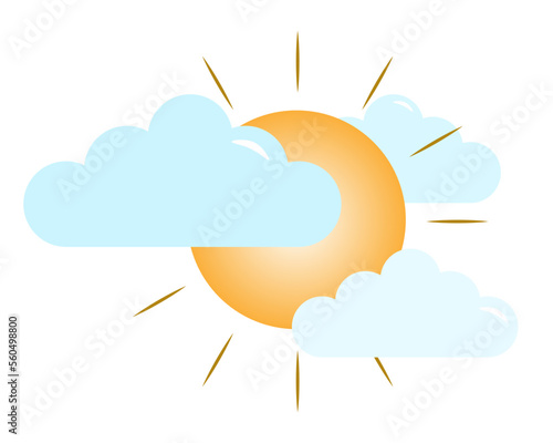 Color Sun cloud icon isolated on background. Modern flat pictogram, business, marketing, internet concept. Trendy Simple vector symbol for web site design or button to mobile app. Logo illustration.