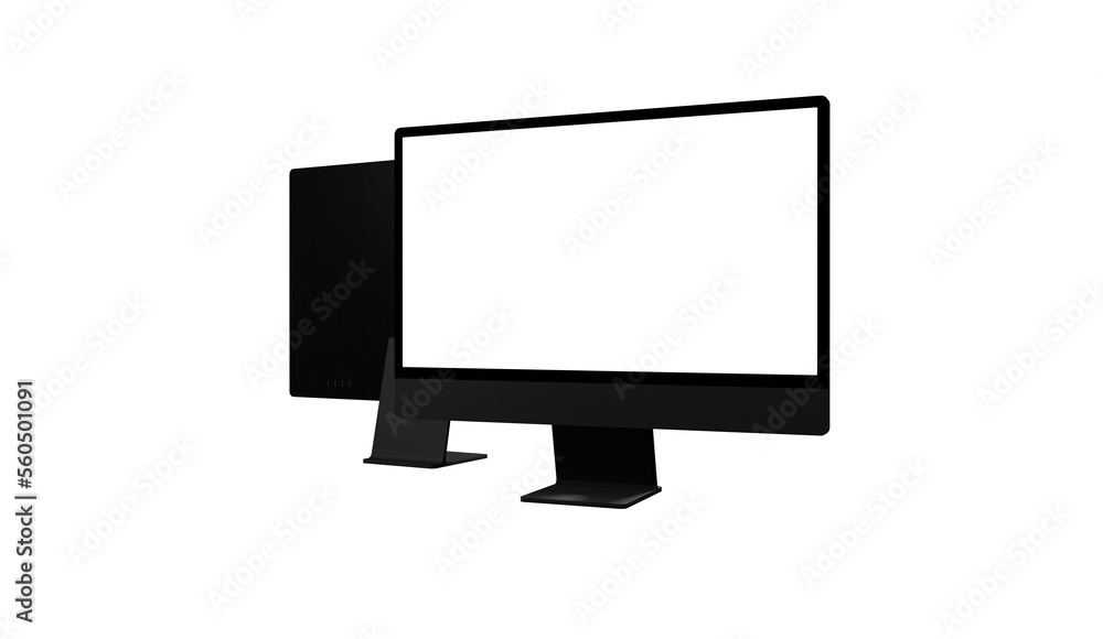 computer monitor with white blank screen - mockup computer monitor with white blank screen - mockup