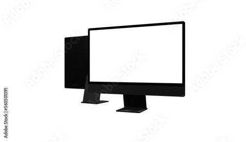 computer monitor with white...