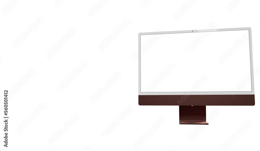 Fototapeta premium Computer monitor display with empty screen isolated on transparent background. - mockup