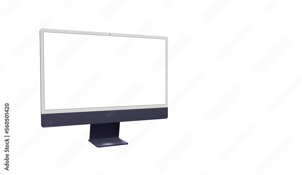 Realistic flat screen computer monitor 3de style mockup with blank screen isolated 3d - mockup Realistic flat screen computer monitor 3de style mockup with blank screen isolated 3d - mockup