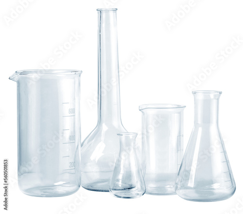 different laboratory glassware
