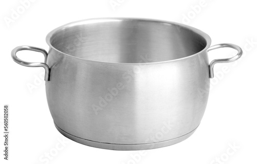 Open stainless steel cooking pot photo