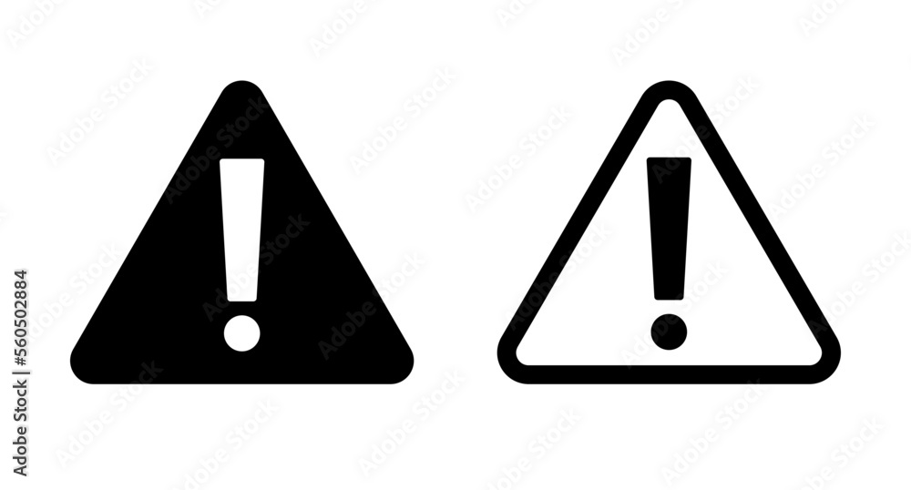 Warning symbol set. Signal of danger or caution. Vector. Warning symbol set. Signal of danger or caution. Vector.