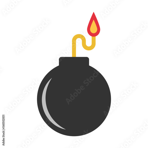 Bomb and spark. Bomb in the ignition. Vectors.