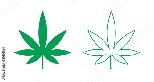 Cannabis leaf icon set. Marijuana icon set. Vector.