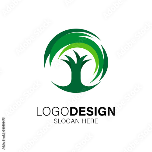 abstract tree logo for ecology, farm or environment