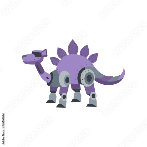 Hybrid mechanical toy for children vector illustration. Cartoon drawing of robotic toy for kids, mix of dog and dinosaur. Technology, future concept