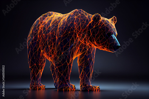 Abstract crypto bear created with Generative Ai