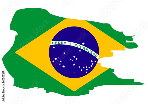 Manchas de pintura con bandera de brasil.