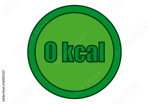 Icono verde de etiqueta de 0 calorías. 