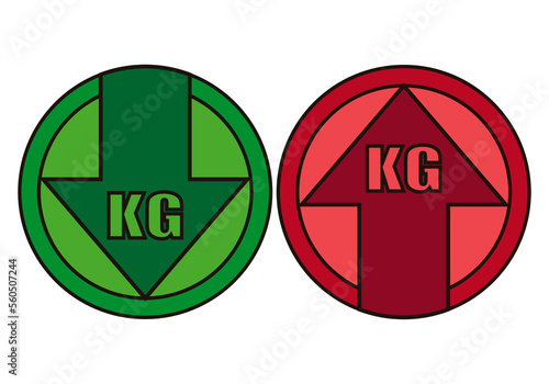 Icono de bajada o subida de kilos de peso.
