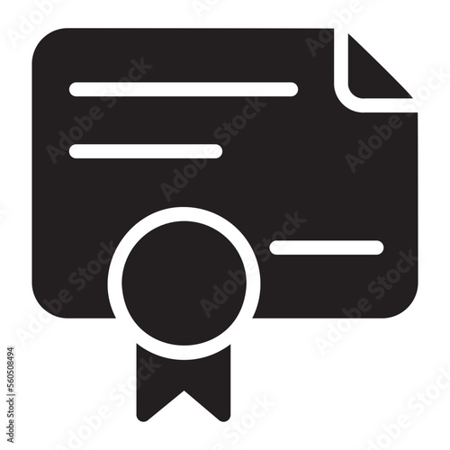 certificate glyph icon