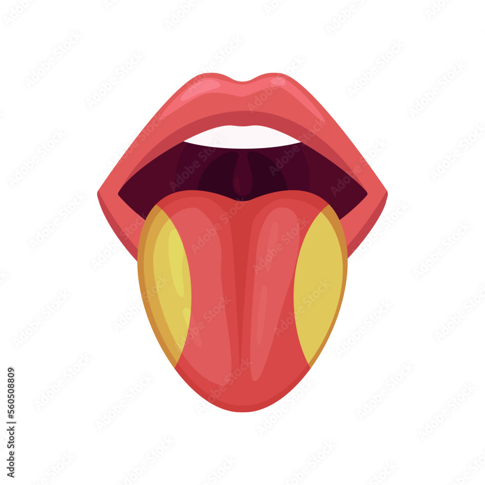 Vecteur Stock Sour taste area on human tongue vector illustration