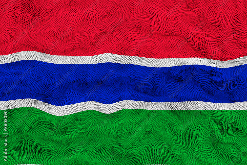 National flag of Gambia. Background with flag of Gambia. National flag of Gambia. Background with flag of Gambia.