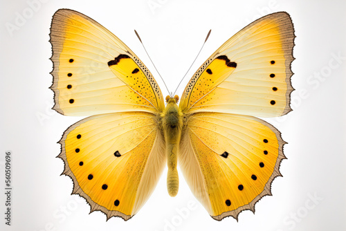 natural yellow butterfly isolated on white background. Generative AI © 2rogan