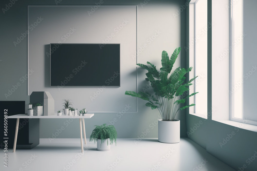 Photorealistic minimalist interior background that is appropriate for