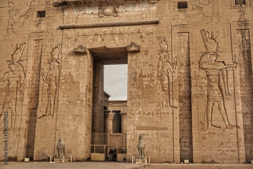 Entrance of the temple of Horus in Edfu Egypt