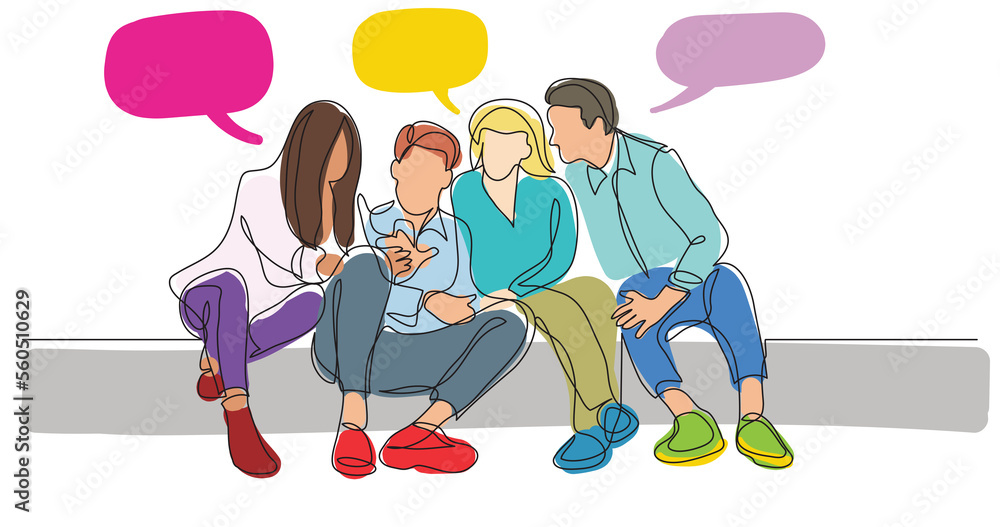 group of friends talking watching mobile phone with speech bubbles colored - PNG image with transparent background group of friends talking watching mobile phone with speech bubbles colored - PNG image with transparent background