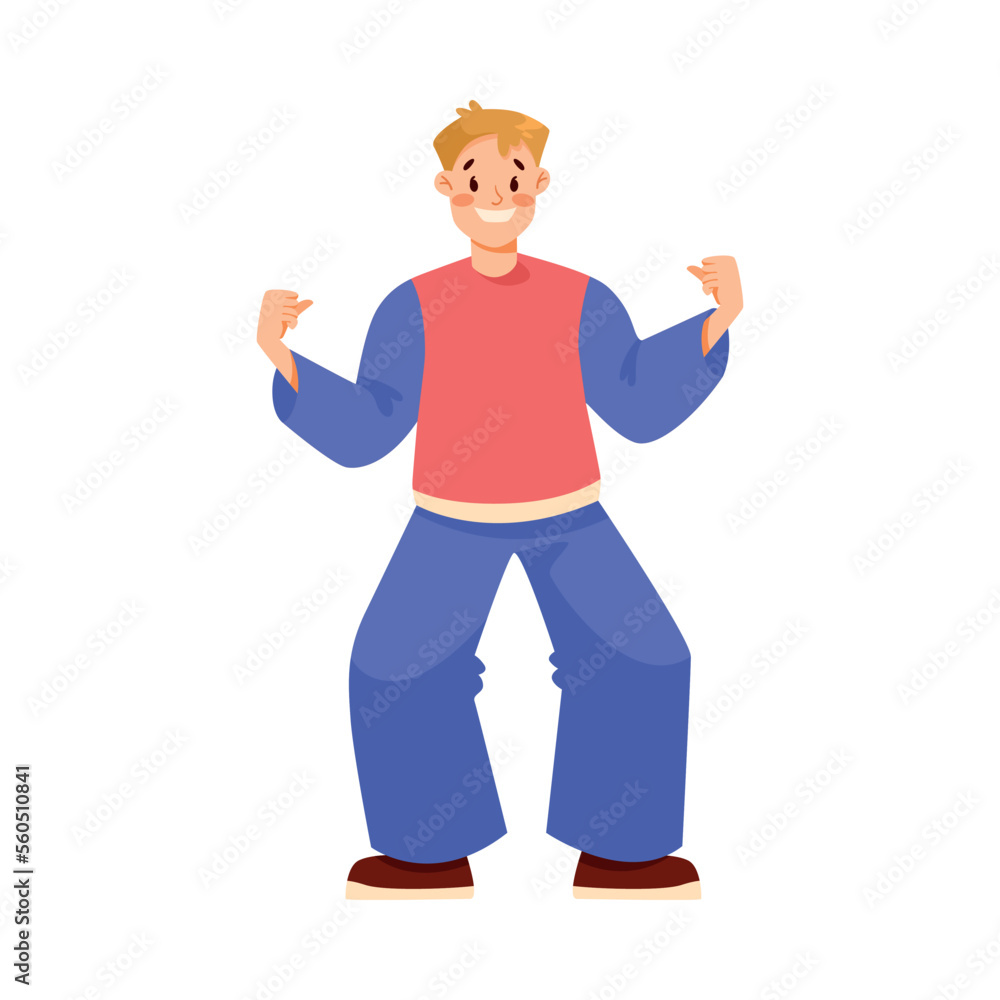 Man Sport Fan Character Supporting Team Cheering at Stadium Vector Illustration