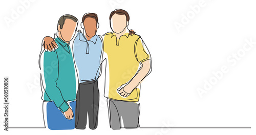 senior friends standing together as team colored - PNG image with transparent background © OneLineStock