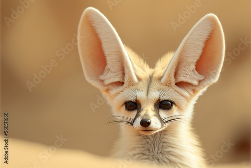  a small animal with a very big ears and a big nose with a weird look on it's face and ears, with a neutral background of sand and a soft, soft, soft, soft,.