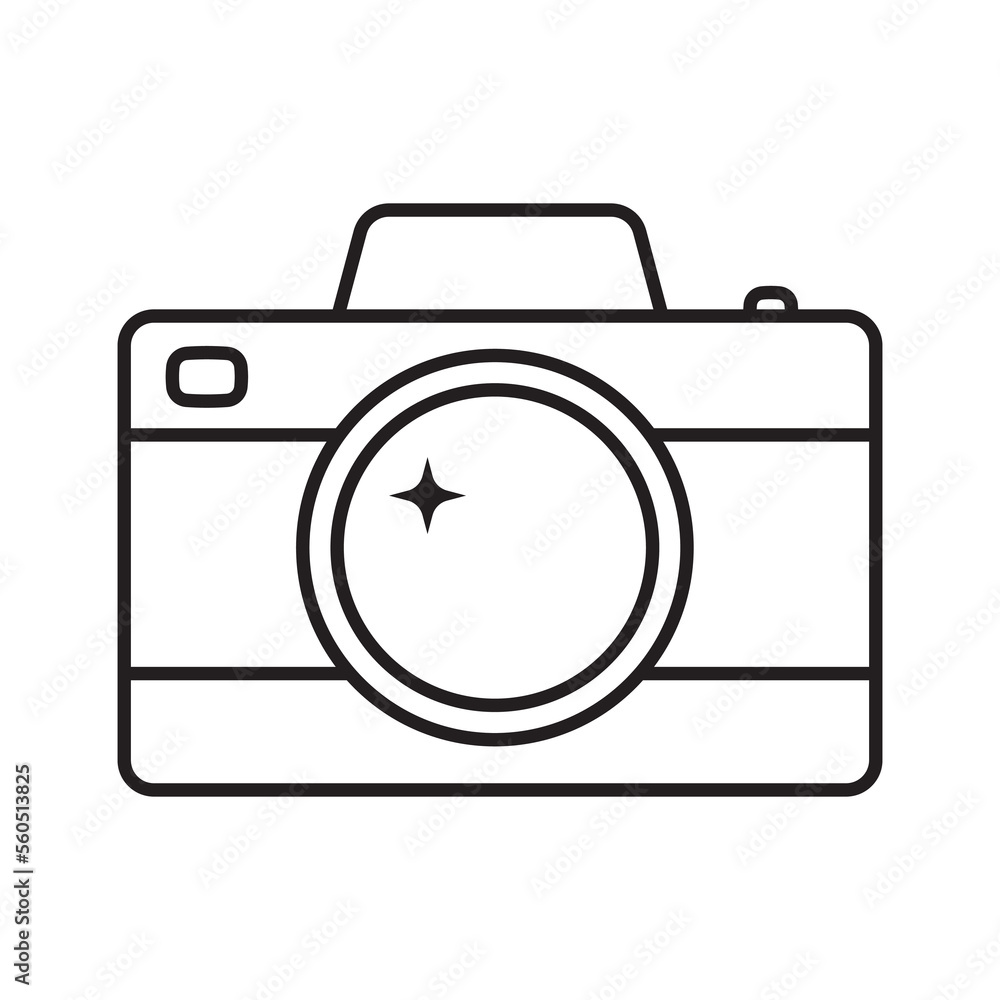 Photo camera line icon, camera vector icon. Photo camera line icon, camera vector icon.
