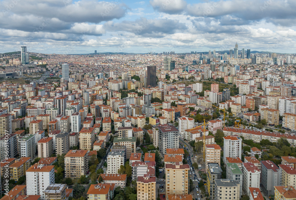Obraz premium Aerial view of Erenkoy in Istanbul Province, Kadıköy District