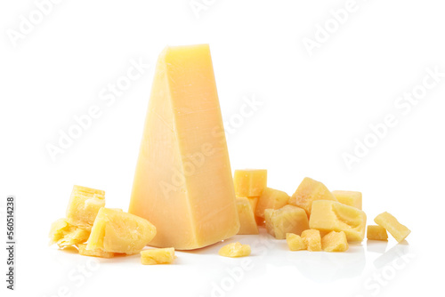 Obraz na płótnie Parmesan cheese isolated on white.