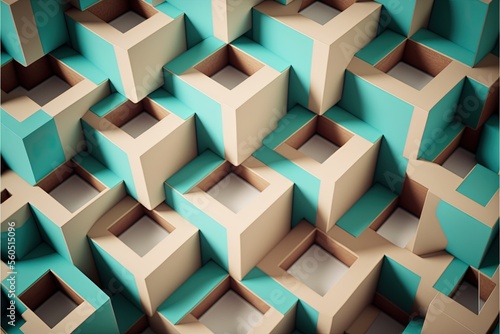 Background of 3d cubic shapes - AI Generative art 