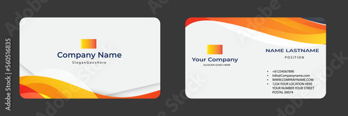 Creative and modern business card design . Double sided business card design template . flat orange business card inspiration.