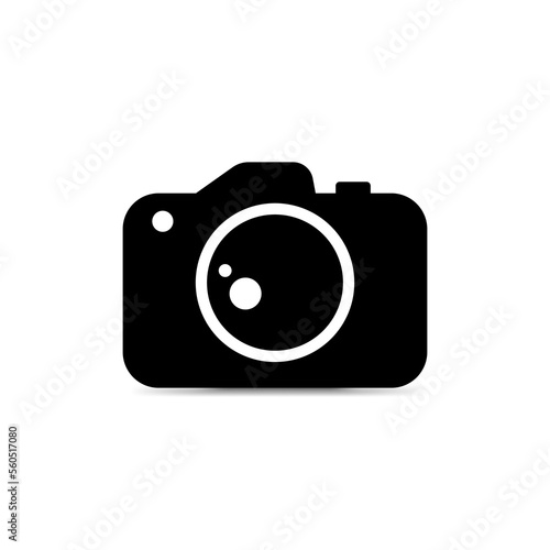 Digital Camera Icon, Minimalist Camera Symbol, Black and White Photography Camera Sign - Vector