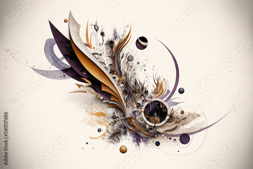Abstract Design Background - Purple & Orange - (Generative Art)