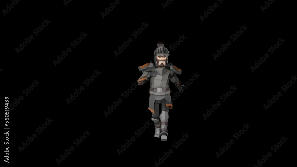 Templar Knight Transparent Alpha Video 3D Animation