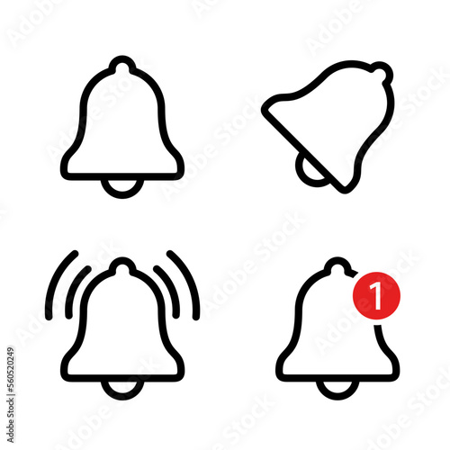 Notification bell icon set