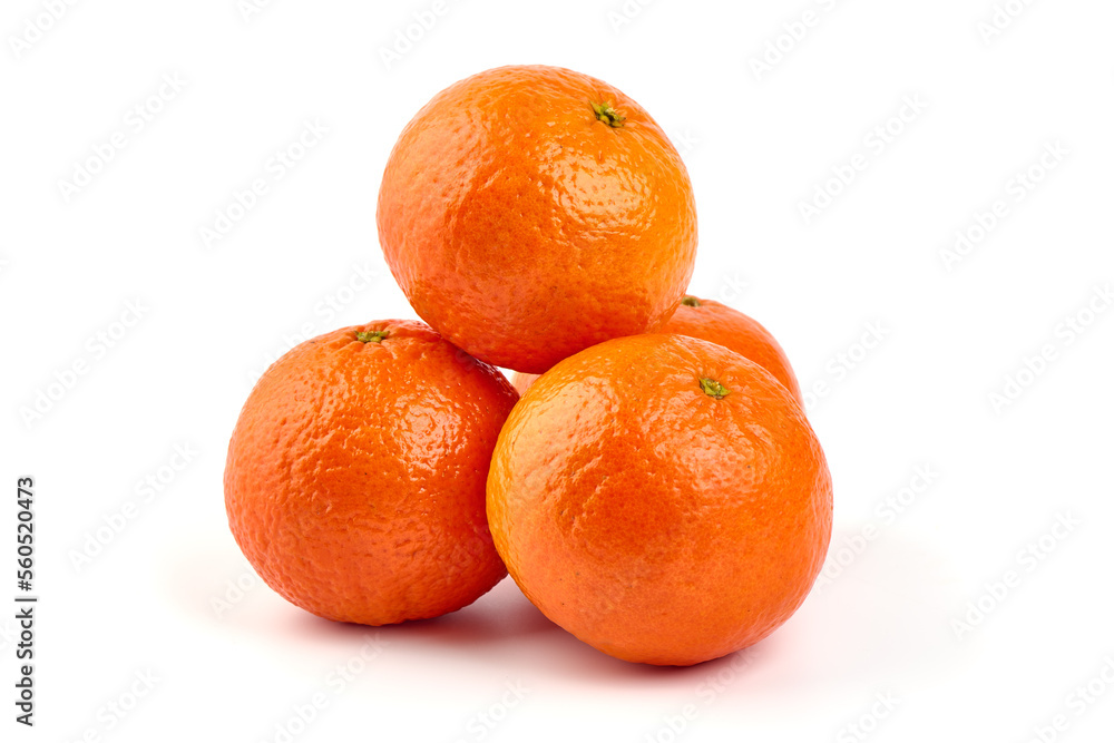 Tangerine or clementine with green leaf isolated on white background. Tangerine or clementine with green leaf isolated on white background.