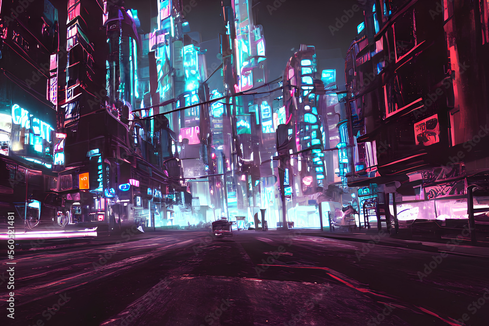 Underground city at night IA