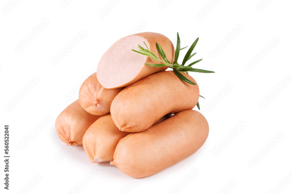 Delicious sausages with a sprig of rosemary Delicious sausages with a sprig of rosemary
