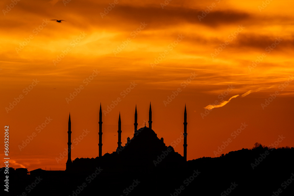 During at the Sun rising from Great Camlica Mosque 