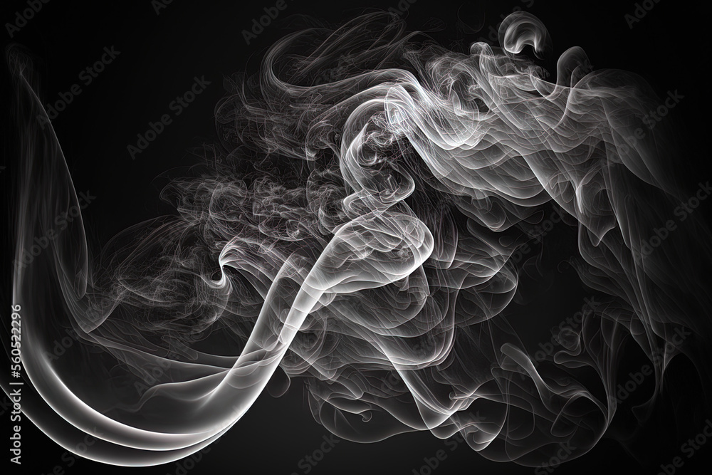White natural steam smoke effect on a background of solid black with abstract blur motion wave swirl used as an overlay for notions like pollution, vapor cigarettes, gas, dry ice, warm, hot food, and White natural steam smoke effect on a background of solid black with abstract blur motion wave swirl used as an overlay for notions like pollution, vapor cigarettes, gas, dry ice, warm, hot food, and