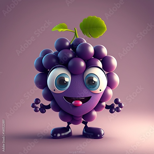 Cute Grape Character (Gener...