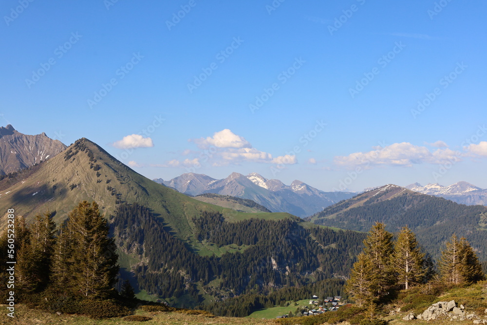 View on a valley of the Roy Lake in Haute-Savoie 