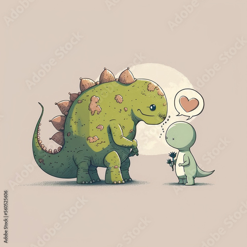 dinossauros a falar linguagem amor photo
